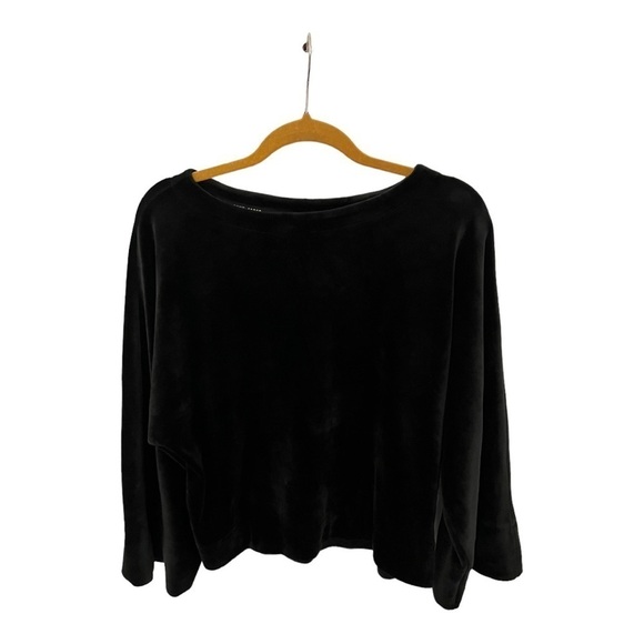 DKNY Sport Cropped Velour Sweatshirt Size Small - Picture 2 of 12